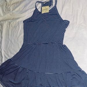 Blue and White Striped Dress